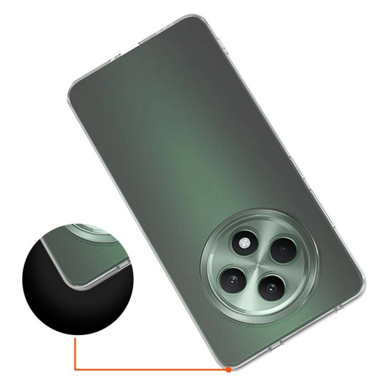 Ультратонкий силіконовий чохол 1,5 мм з захистом камери на Oppo Reno 12 F 4G/5G – Безбарвний (прозорий). Фото 3 з 3