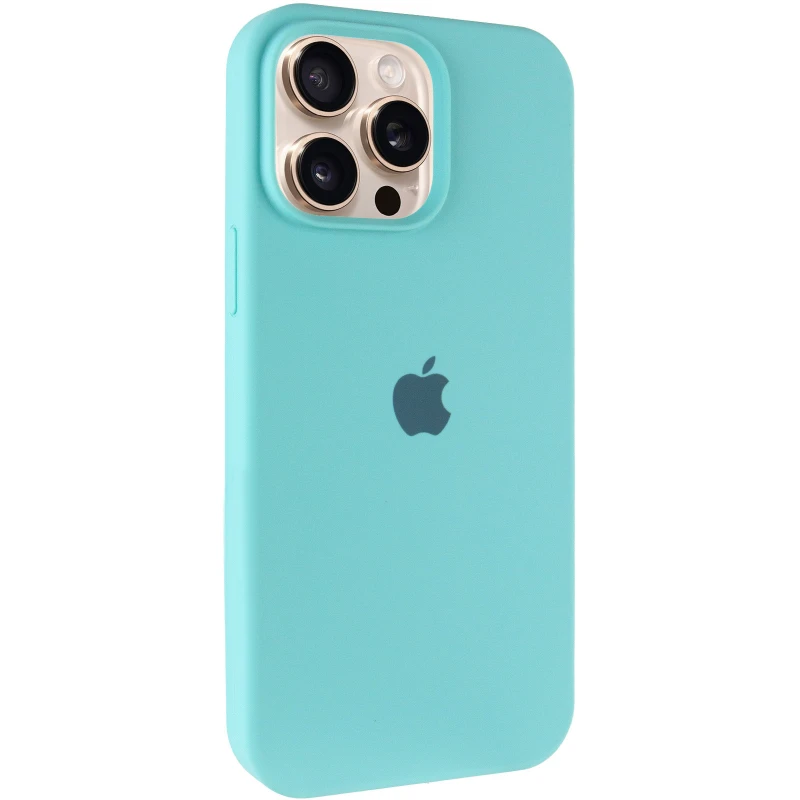 Чехол Silicone Case с закрытым низом для Apple iPhone 14 Pro Max (6.7") – Бирюзовый / Marine Green. Фото 2 из 8