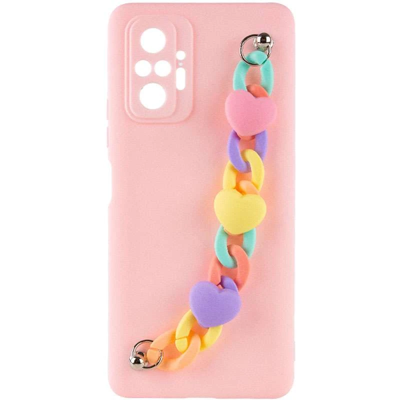 

Чехол Heart с цепочкой для Xiaomi Redmi Note 10 Pro (Pink Sand)