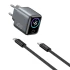 МЗП WIWU CHG500 Voyager PD45W (1USB-C) + кабель Type-C to Type-C – Grey. Фото 2 з 4