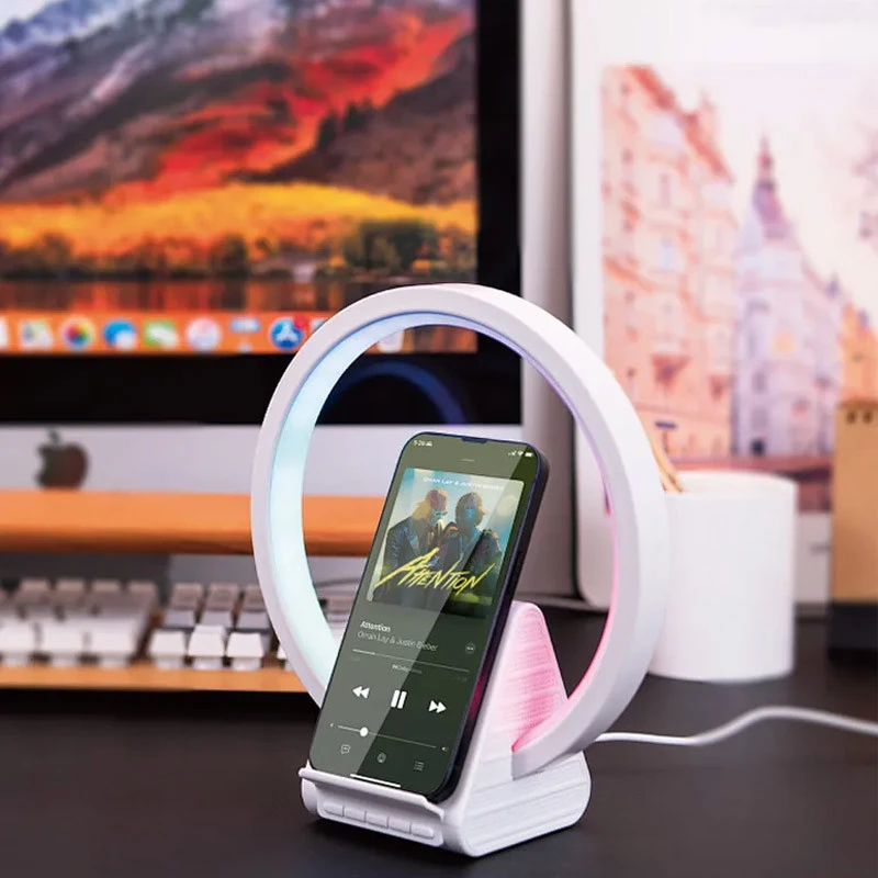 БЗУ WIWU Wi-W021 2 in 1 Wireless Charger+Bluetooth Speaker – White. Фото 5 из 6
