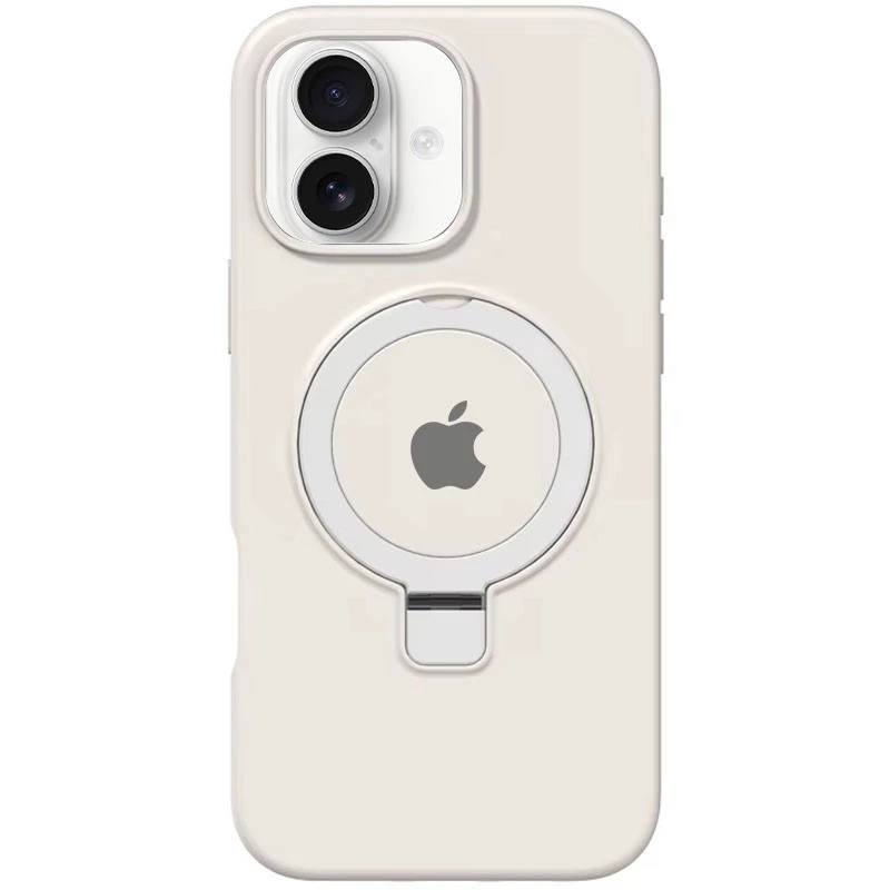 Силіконовий чохол Full Protective з кільцем-тримачем Apple iPhone 16 Plus – White. Фото 2 з 2