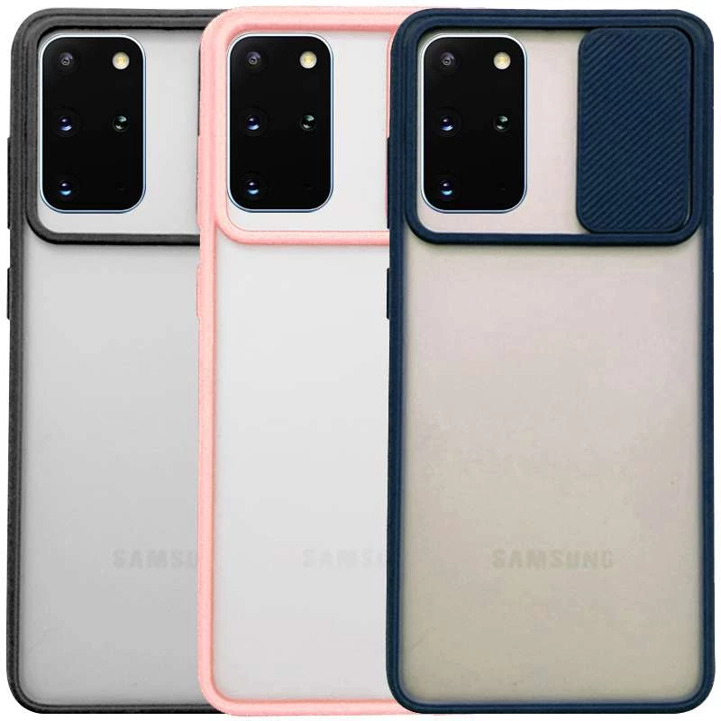 Матовий силіконовий чохол зі шторкою для камери на Samsung Galaxy S20+ фото 1 з 2