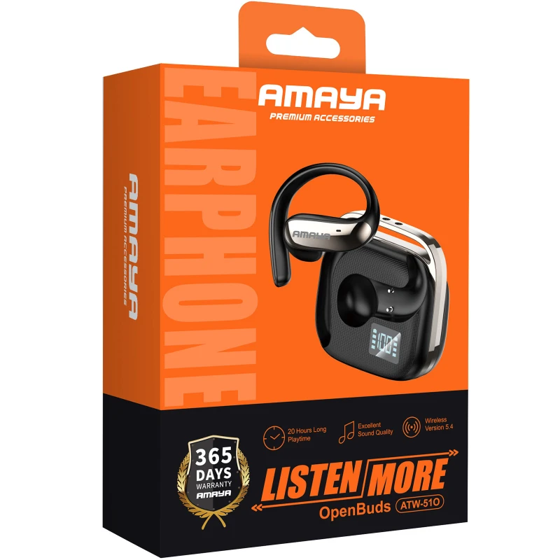 Bluetooth моно-гарнітура Amaya ATW-51O – Black. Фото 2 з 2
