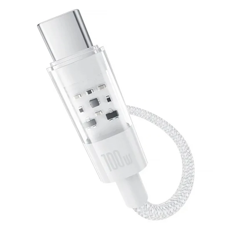 Дата кабель Baseus Gem Fast Charging Type-C to Type-C 100W (2m) (P10373000111-01) – Moon White. Фото 2 з 4