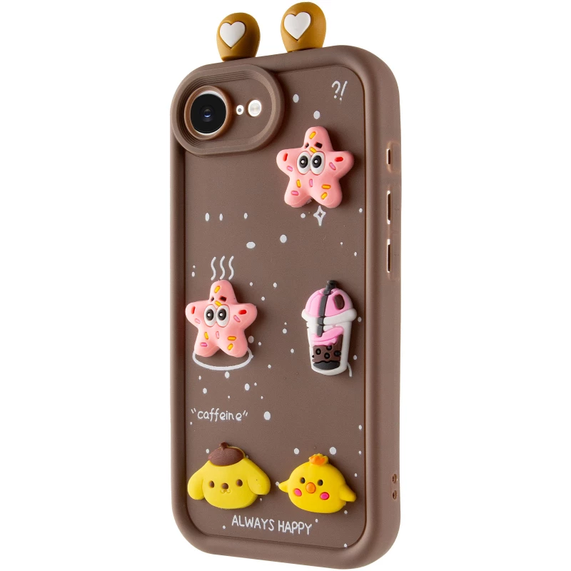 Силіконовий чохол Funny Toys with Ears для Apple iPhone 17e (6.1") – Brown. Фото 1 з 6