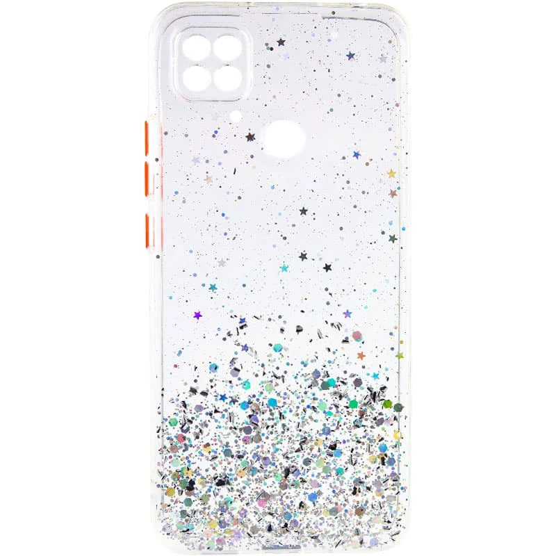 Чохол з блискітками та захистом камери на Xiaomi Redmi 10C – Прозорий. Фото 2 з 5