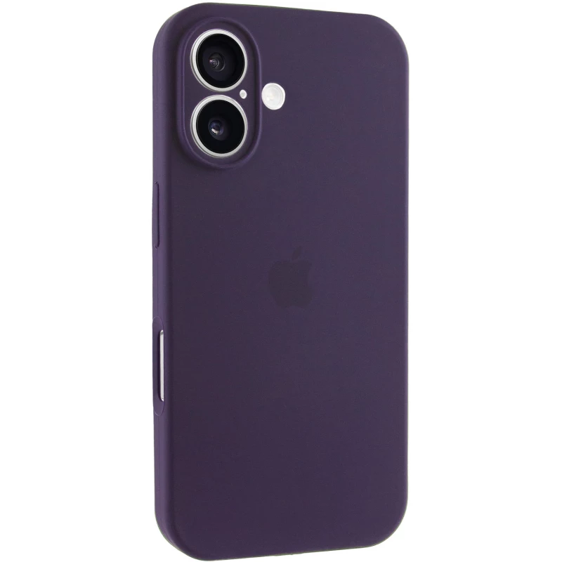 Чехол Silicone Case с защитой камеры для Apple iPhone 16 – Фиолетовый / Elderberry. Фото 2 из 8