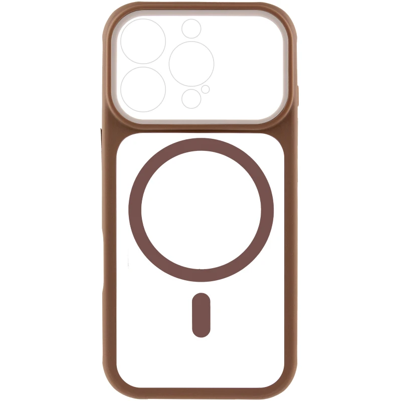 Чохол TPU+PC GETMAN Moon Clear with MagSafe для Apple iPhone 16 Pro Max – Brown. Фото 3 з 6