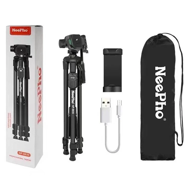 Штатив NeePho NP-8830 для зйомки 54-155см з розборним тримачем в чохлі+пульт – Black. Фото 4 з 4