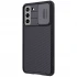 Карбоновая накладка Nillkin со шторкой для камеры для Samsung Galaxy S21 FE – Черный / Black. Фото 3 из 5