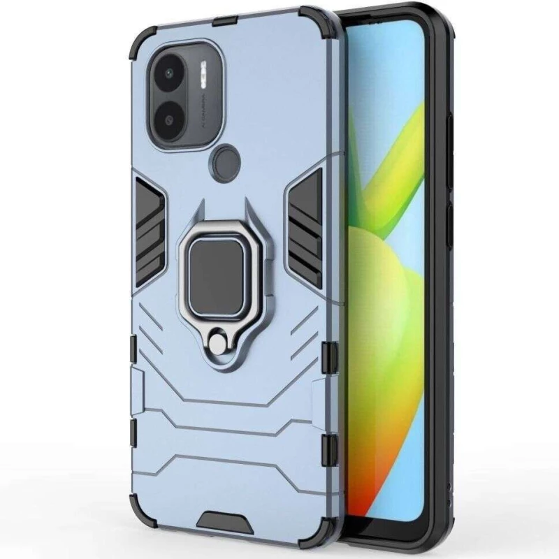 Протиударний чохол Transformer з кільцем на Xiaomi Redmi A1+ / Poco C50 / A2+ – Сірий / Metal slate. Фото 5 з 6