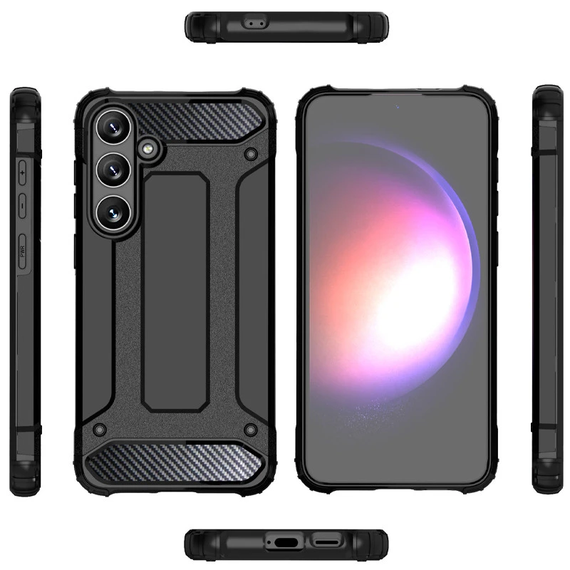 Противоударный чехол с усиленными углами Immortal для Samsung Galaxy S26 – Черный. Фото 3 из 6