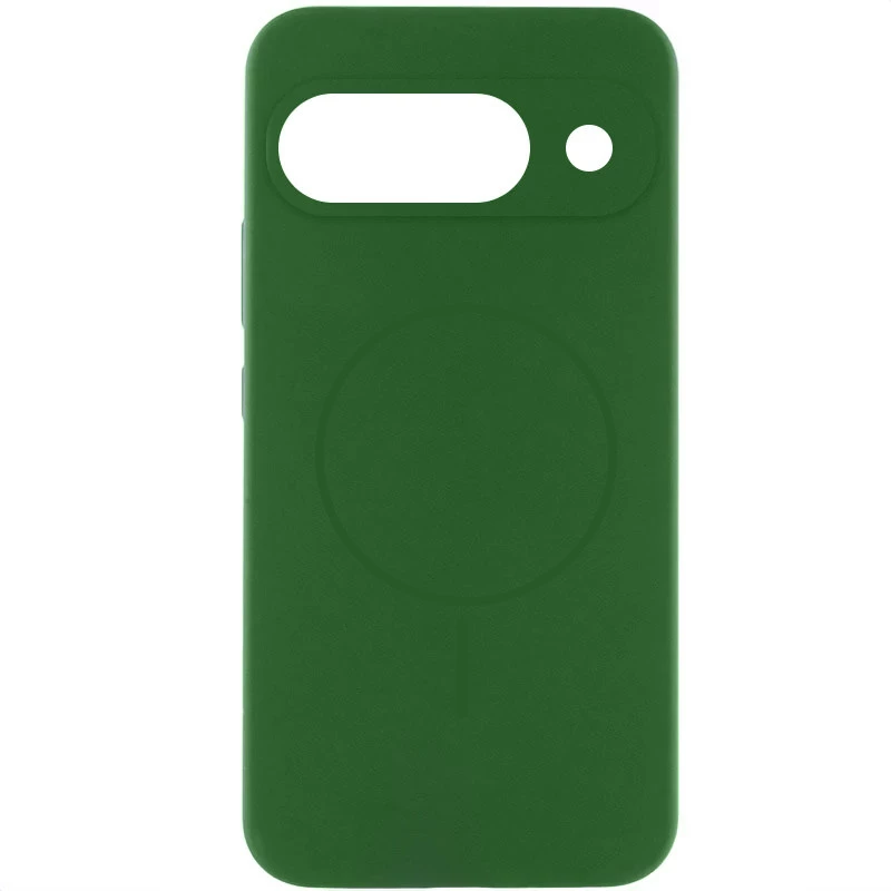 Силіконовий чохол Lakshmi MagFit з захистом камери для Google Pixel 9 – Зелений / Dark green. Фото 1 з 5