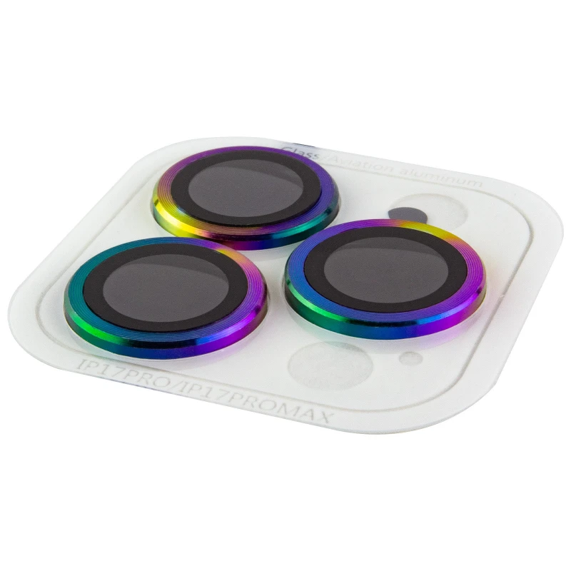 Металеве захисне скло на камеру на Apple iPhone 17 Pro (6.3") – Бузковий / Rainbow. Фото 8 з 12