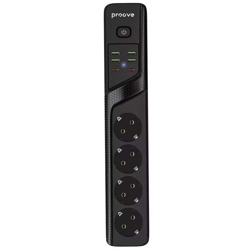 

Сетевой фильтр Proove Power Socket P-04 (4xSocket+4xUSB+2xType-C) (2m) (Black)