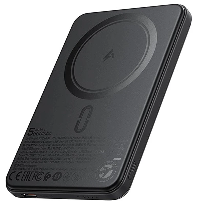 Портативний ЗП Power Bank Acefast M30 PD20W з БЗП with cable 5000 mAh – Black. Фото 4 з 7
