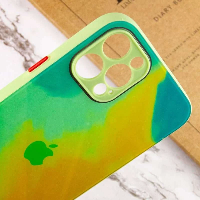 Скляний чохол Impasto на Apple iPhone 12 Pro (6.1") – Yellow green. Фото 3 з 3