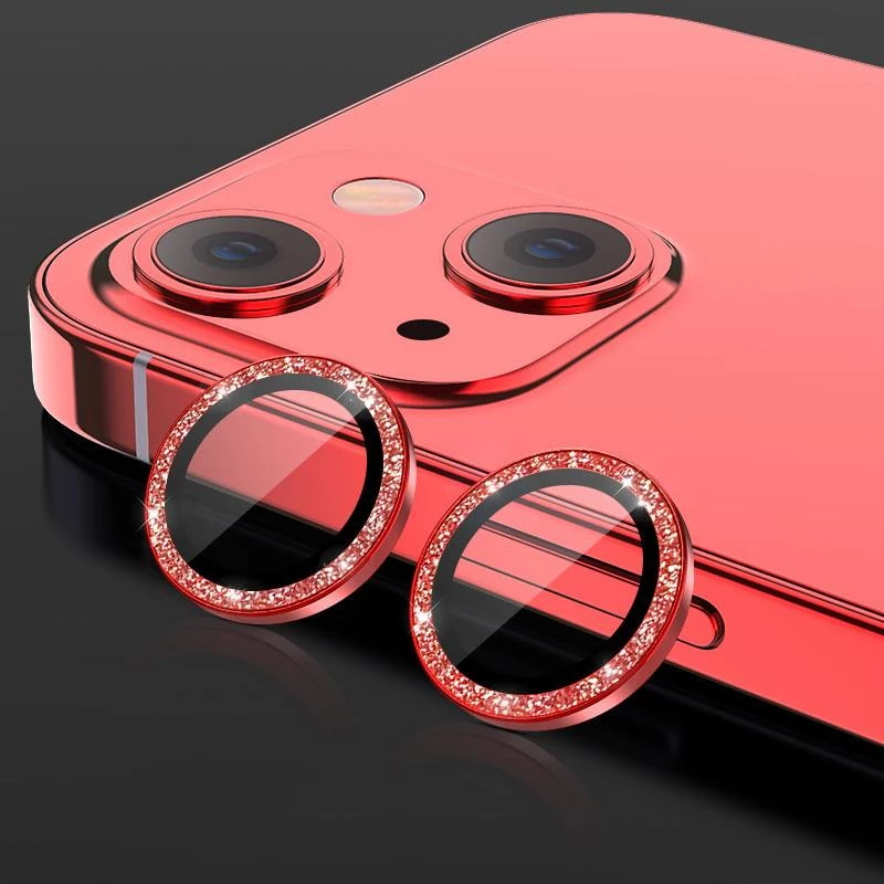 Захисне скло Metal Sparkles на камеру (в упак.) Apple iPhone 15 Plus – Червоний / Red. Фото 4 з 7