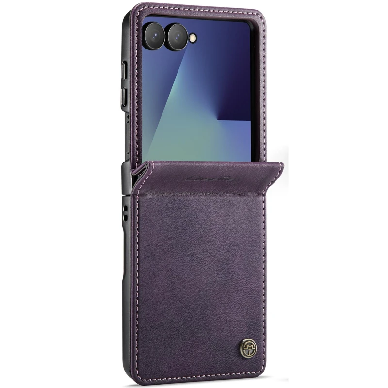 Кожаный чехол-книжка CaseMe Velvet Matte для Samsung Galaxy Z Flip7 – Purple. Фото 1 из 5