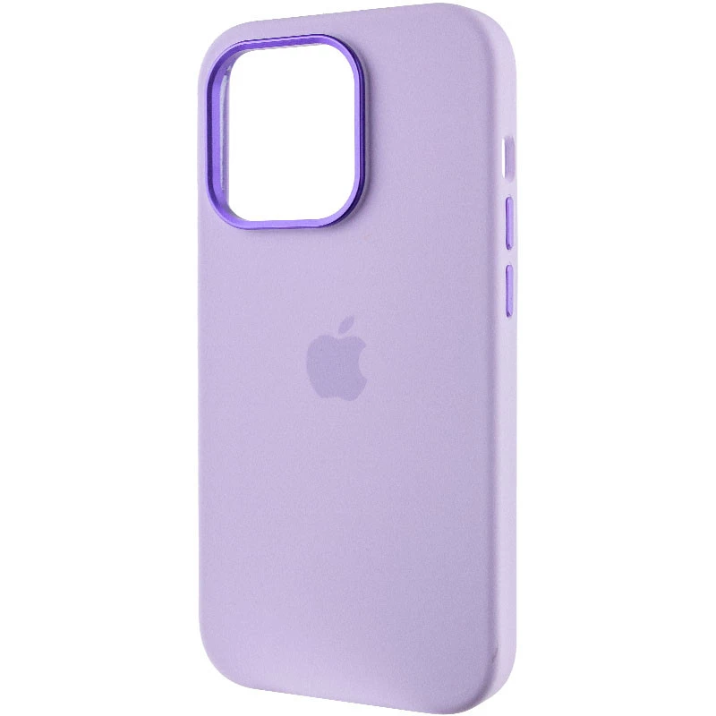 Чехол Silicone Case с металлическими кнопками для Apple iPhone 14 Pro Max (6.7") – Сиреневый / Lilac. Фото 4 из 9
