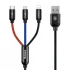Дата кабель Baseus Three Primary Colors 3-in-1 (0.3m) – Чорний. Фото 1 з 6