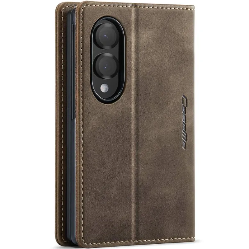 Шкіряний чохол-книжка CaseMe Velvet Matte для Samsung Galaxy Z Fold8 – Coffee. Фото 3 з 6