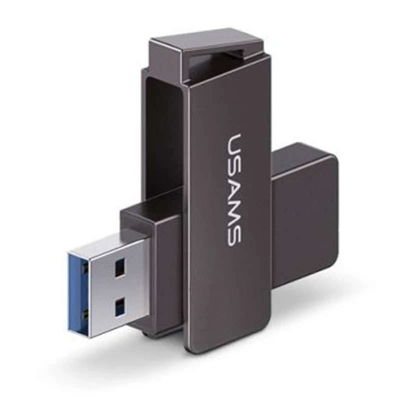 Флеш накопичувач USAMS US-ZB197 USB3.0 Rotatable High Speed Flash Drive 128 Gb – Iron-grey. Фото 2 з 7