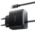 МЗП Hoco C163A New PD25W (1USB-C) + вбудований кабель Type-C – Black. Фото 4 з 6