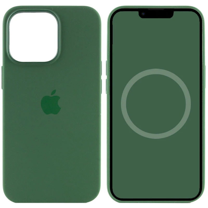 Чохол Silicone case (AAA) with Magsafe and Animation для Apple iPhone 13 Pro (6.1") – Зелений / Clover. Фото 1 з 7