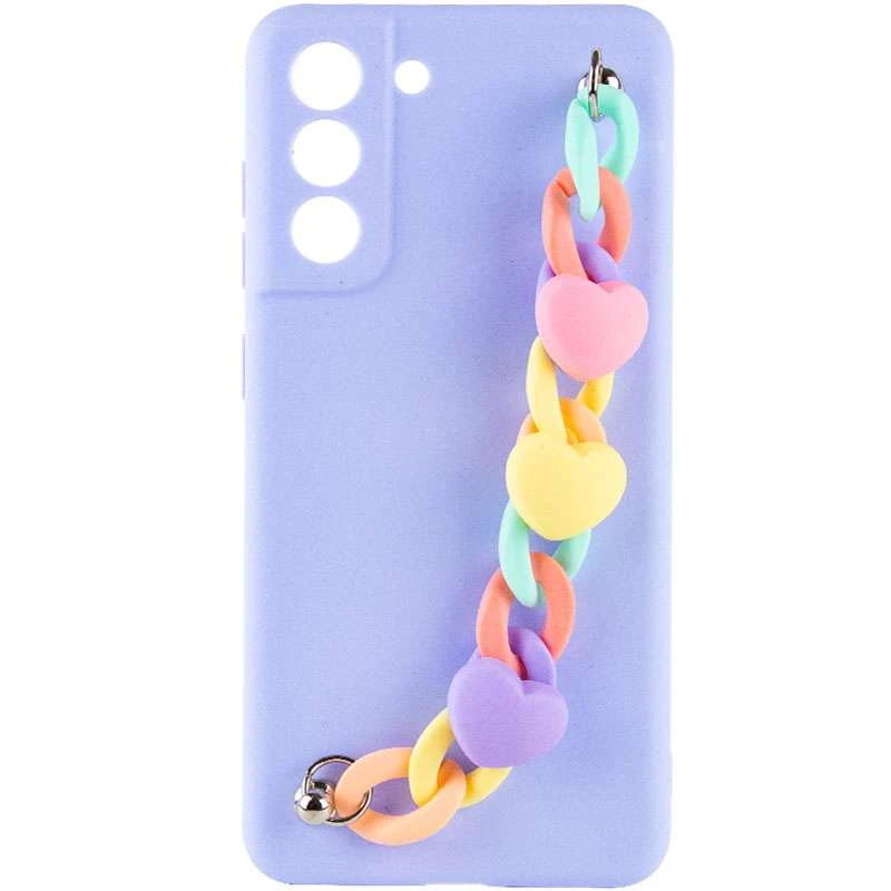 

Чехол Heart с цепочкой для Samsung Galaxy S21 FE (Lilac Blue)