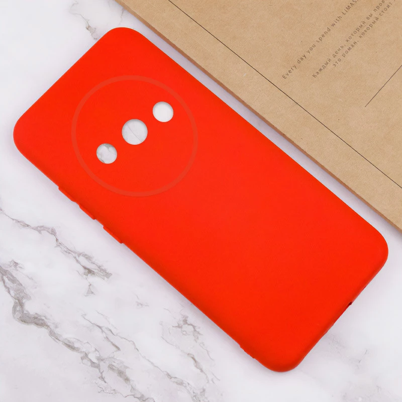 Цветной силиконовый чехол GETMAN с закрытой камерой на Xiaomi Redmi A3 – Красный / Red. Фото 3 из 3