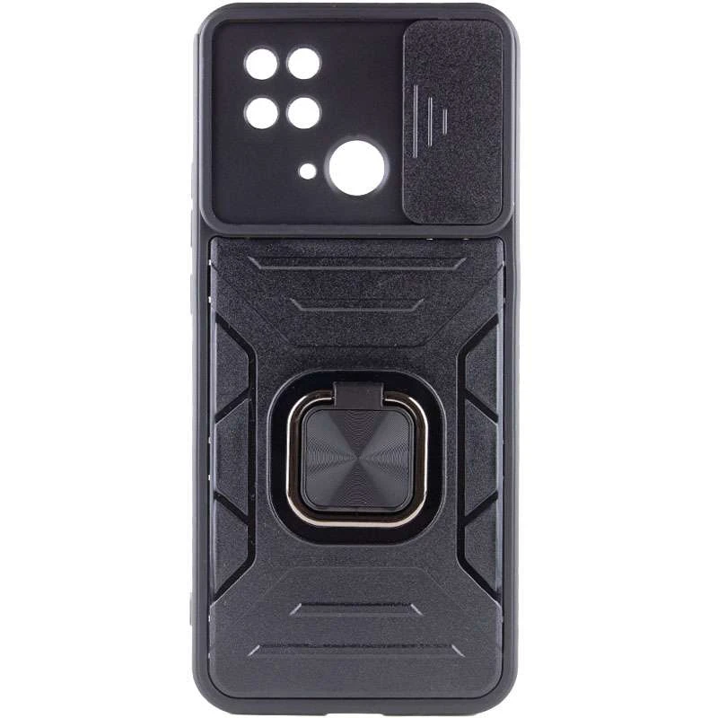 Протиударний чохол Flash зі шторкою для камери та кільцем на Xiaomi Redmi 10C – Чорний. Фото 4 з 7