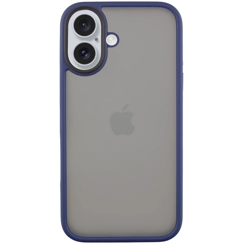 TPU+PC с металлическими кнопками для Apple iPhone 16 – Синий / Navy Blue. Фото 1 из 6