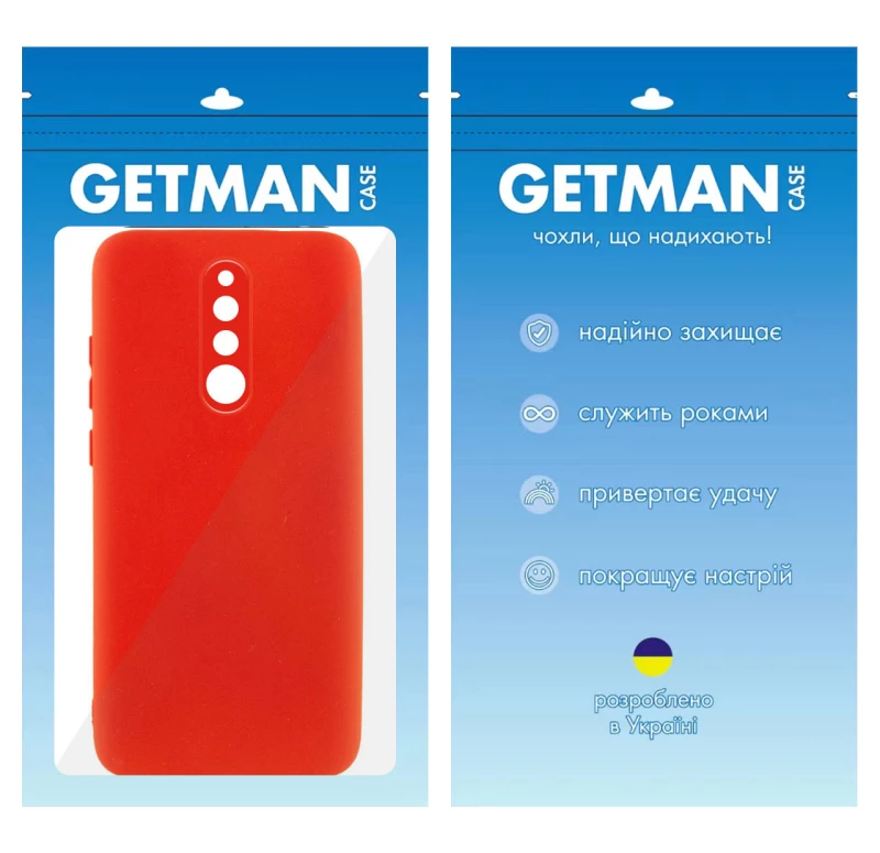 Кольоровий силіконовий чохол GETMAN із закритою камерою для Xiaomi Redmi 8 – Червоний / Red. Фото 5 з 5