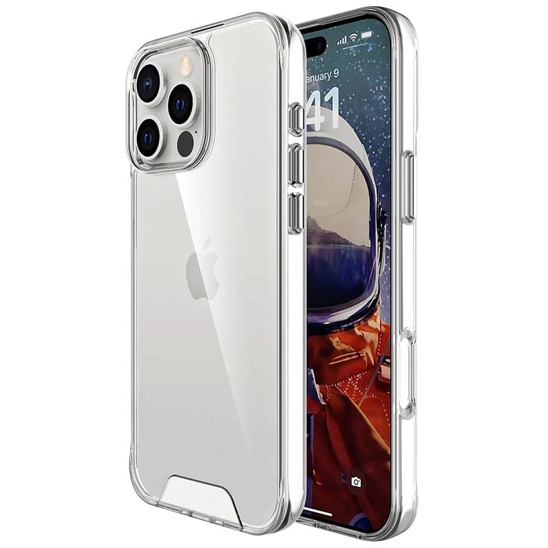 Силиконовый чехол Space Case для Apple iPhone 16 Pro – Прозрачный. Фото 8 из 13
