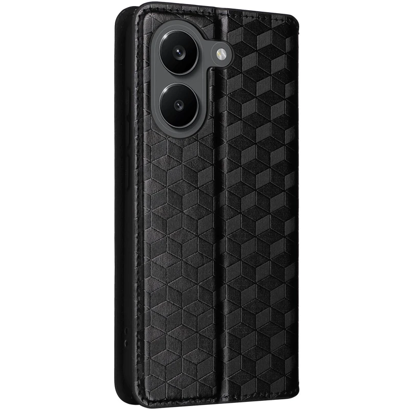 Кожаный чехол-книжка Rhombus Book для Xiaomi POCO X8 Pro – Black. Фото 2 из 7