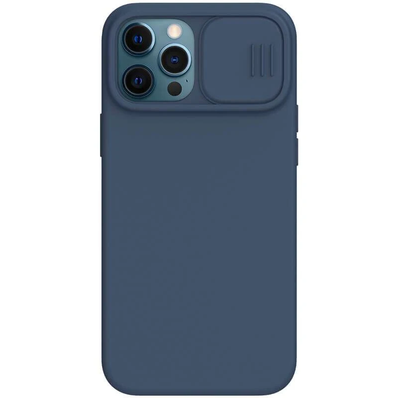 

Силиконовая накладка Nillkin со шторкой для камеры для Apple iPhone 12 (Синий), Синій