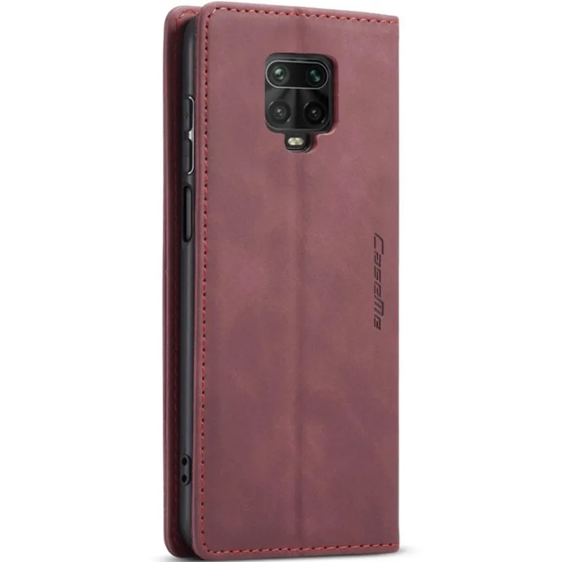 Кожаный чехол-книжка CaseMe Velvet Nubuck для Xiaomi Redmi Note 9s / Note 9 Pro / Note 9 Pro Max – Red. Фото 4 из 5