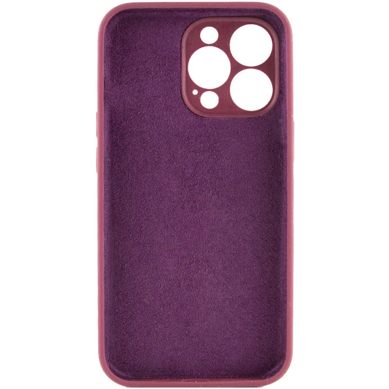 Чехол с защитой камеры Silicone Case для Apple iPhone 18 – Бордовый / Plum. Фото 2 из 3