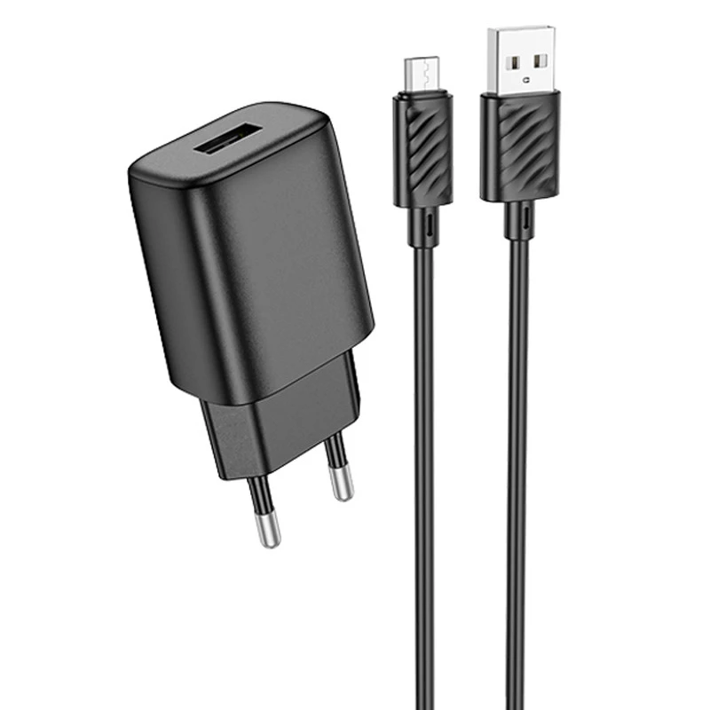 

МЗП Hoco C134A Solid 1A 12W + MicroUSB (Black)