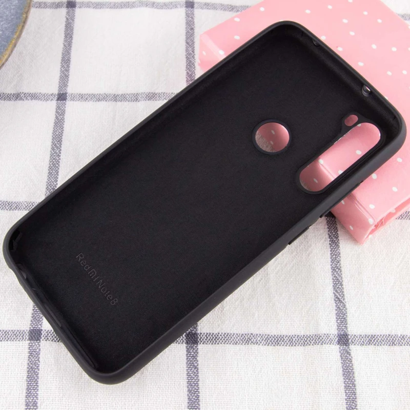 Чехол Silicone Case с закрытым низом для Xiaomi Redmi Note 8 – Черный / Black. Фото 3 из 3