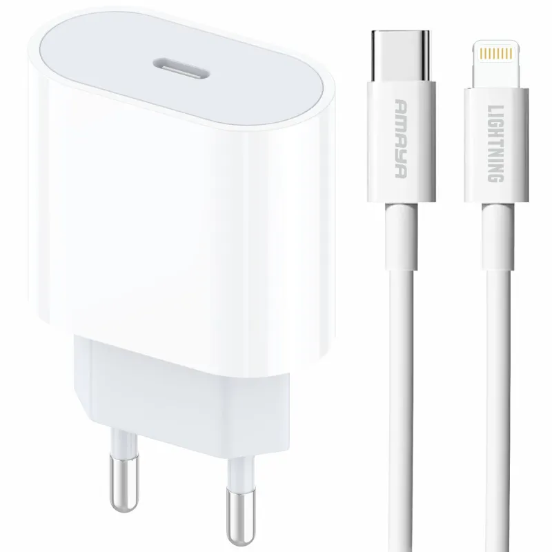 МЗП Amaya E68S PD20W (1USB-C) + кабель Type-C to Lightning фото 1 з 1