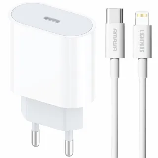 МЗП Amaya E68S PD20W (1USB-C) + кабель Type-C to Lightning фото 1 з 1