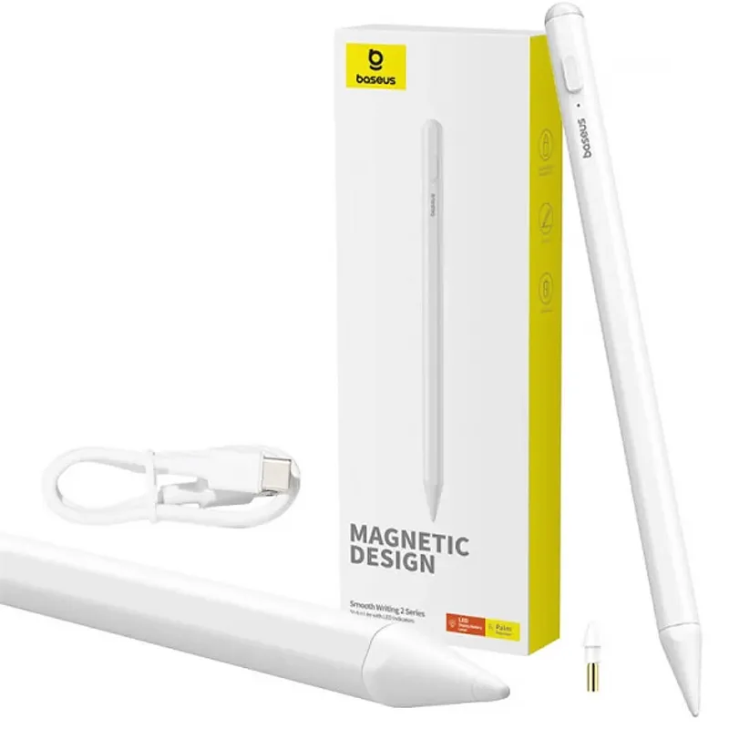 Стілус Baseus Smooth Writing 2 Series with LED Indicators (P80015802213) – Moon White. Фото 3 з 3