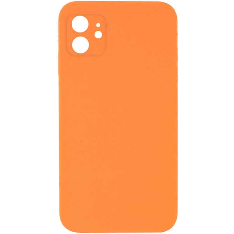 Чехол Silicone Case Square L с защитой камеры для Apple iPhone 11 (6.1") – Оранжевый / Papaya. Фото 1 из 3