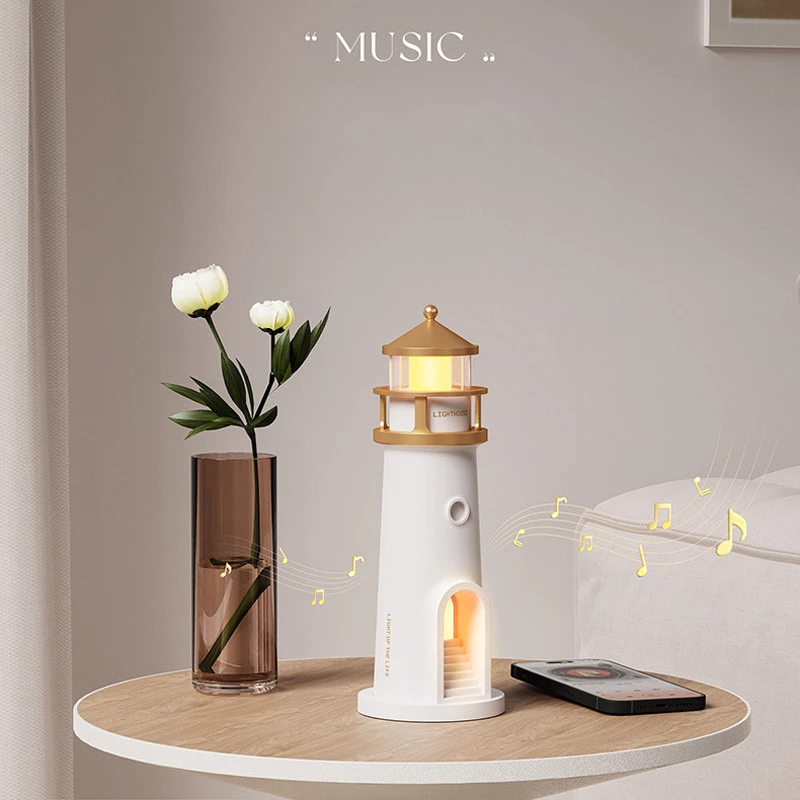 Проектор-нічник A08 Lighthouse 2in1 + Bluetooth колонка – White. Фото 5 з 8