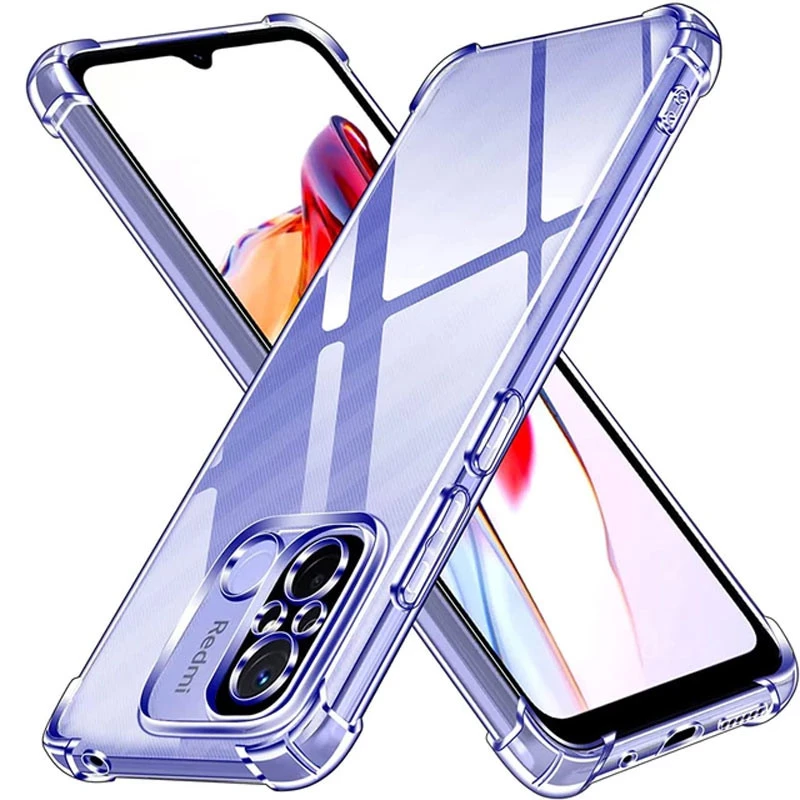 Ультратонкий силіконовий чохол GETMAN з критими бортами та камерою для Xiaomi Redmi 12C / Poco C55 – Безбарвний (прозорий). Фото 3 з 7