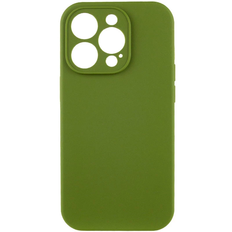 Чехол с закрытым низом Silicone Case для Apple iPhone 16 Pro – Зеленый / Dark Olive. Фото 1 из 15
