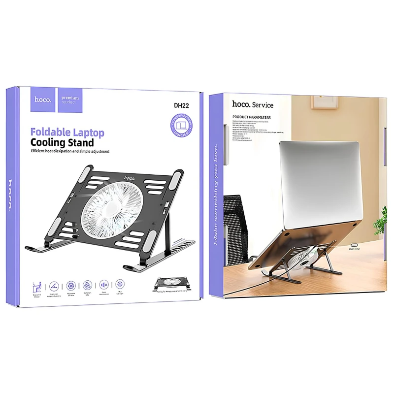 Підставка для ноутбуку/планшета Hoco DH22 Active Cooling – Black. Фото 5 з 5